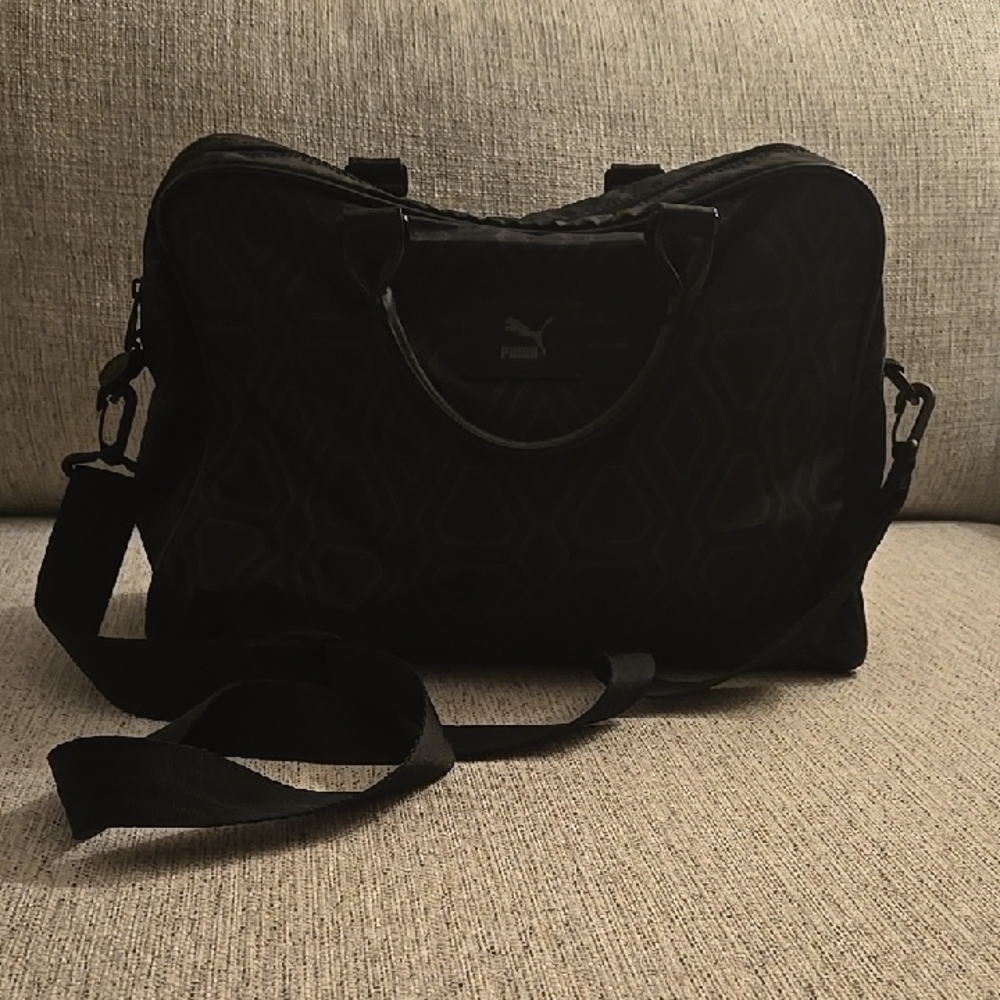 Puma Black Duffel Bag with Adjustable Strap
